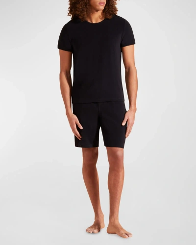 Vilebrequin Men's Terry Toweling T-shirt In Black