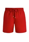 Vilebrequin Men Ultra-light And Packable Swim Shorts Solid Rouge In Red