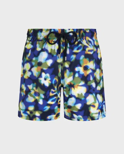 Vilebrequin Ultraleichte Und Verstaubare Frangipanier Trouble Badeshorts Für Herren In Blau