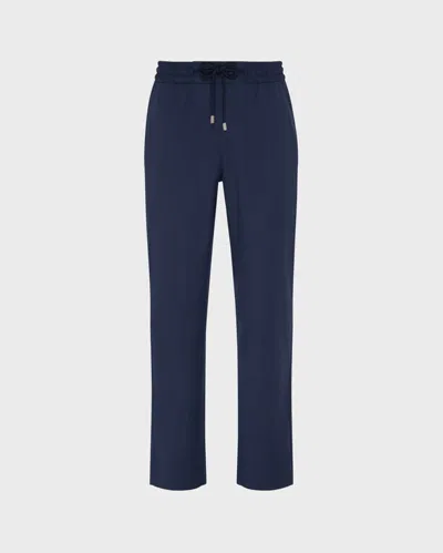 Vilebrequin Men Wool Pants Micro Carreaux In Blue