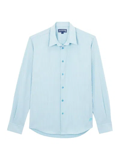 Vilebrequin Men's Wool-blend Button-front Shirt In Blue