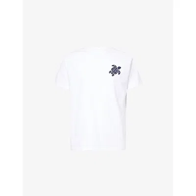 Vilebrequin Mens Blanc Partisol Branded-print Cotton-jersey T-shirt In White