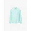 Vilebrequin Mens Caroubis Patch-pocket Regular-fit Linen Shirt Lagon