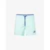 Vilebrequin Mens Celadon Moka Logo-embroidered Woven Swim Shorts In Blue