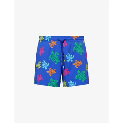 Vilebrequin Mens Marrakech Moorise Graphic-print Swim Shorts Xl In Blue