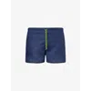 Vilebrequin Mens Maurice Drawstring-waist Linen Swim Shorts Bleu Marine Xl In Blue