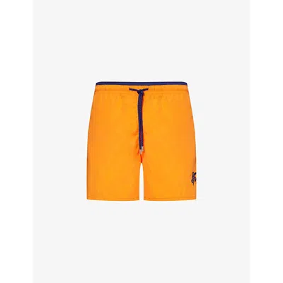 Vilebrequin Mens Moka Logo-embroidered Woven Swim Shorts Abricot