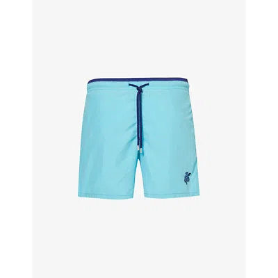 Vilebrequin Mens Moka Logo-embroidered Woven Swim Shorts Bora Bora