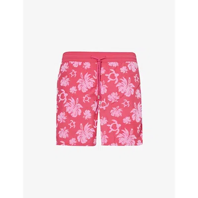 Vilebrequin Moorea Printed 5.5 Swim Shorts In Groseille