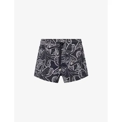 Vilebrequin Mens Noir Manta Printed Swim Shorts In Black