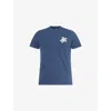Vilebrequin Mens Brand-embroidered Crewneck Cotton-jersey T-shirt Bleu Marine Xl In Blue