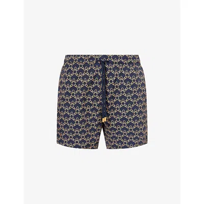 Vilebrequin Moorise Straight-leg Mid-length Printed Recycled Swim Shorts In Blue