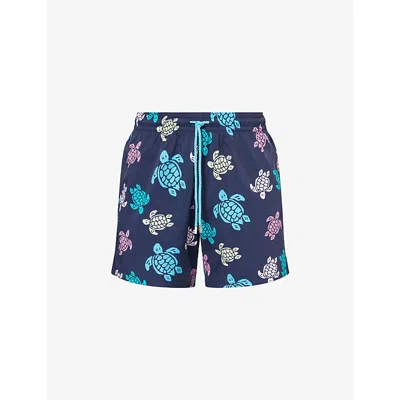 Vilebrequin Mens Bleu Marine Moorise Printed Swim Shorts Xxl In Blue