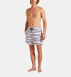 Vilebrequin Micro Ronde Des Tortues Rayée Swim Trunks In Blanc