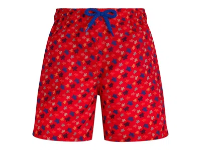 Vilebrequin Kids' Micro Turtle Jihin Boy's Swimwear Coquelicot : 6 Years, Polyester In Orange