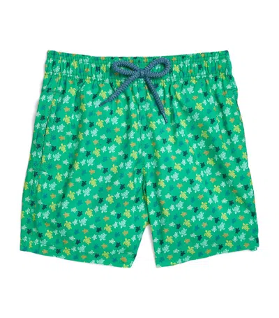 Vilebrequin Kids' Micro-turtle Moorise Swim Shorts (2-14 Years) In Green