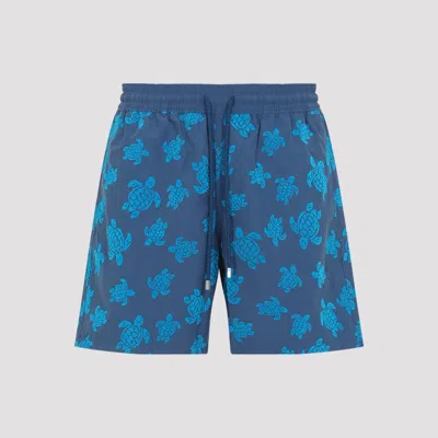 Vilebrequin Moorea Straight-leg Mid-length Printed Recycled Swim Shorts In Blue