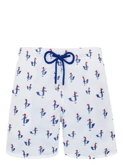Vilebrequin Mistral Cocorico Swim Shorts In White