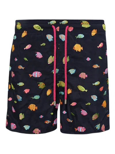 Vilebrequin Mistral Fish-motif Swim Shorts In Black