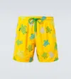 Vilebrequin Mistral Printed Swim Trunks In Yellow