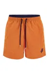 Vilebrequin Bi-color Swim Shorts In Orange
