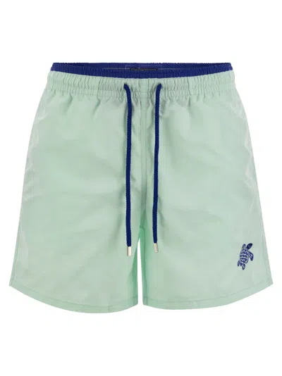 Vilebrequin Moka Beach Shorts With Contrasting Color In Thalassa