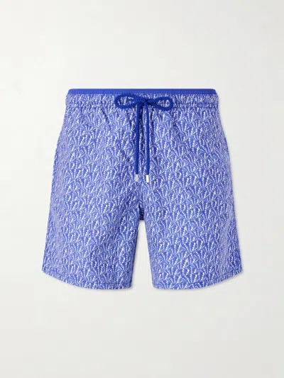 Vilebrequin Men Bicolor Swim Shorts Graphic Shells In Blue