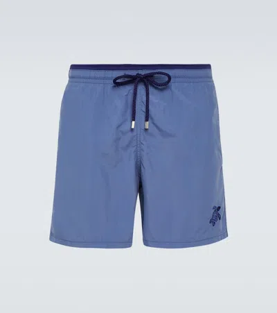 Vilebrequin Logo-embroidered Swim Shorts In Blue