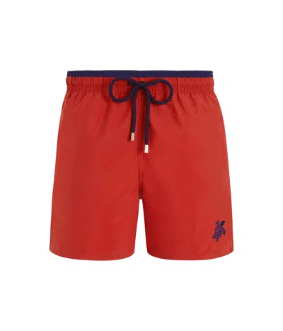 VILEBREQUIN MOKA TURTLE-EMBROIDERED SWIM SHORTS