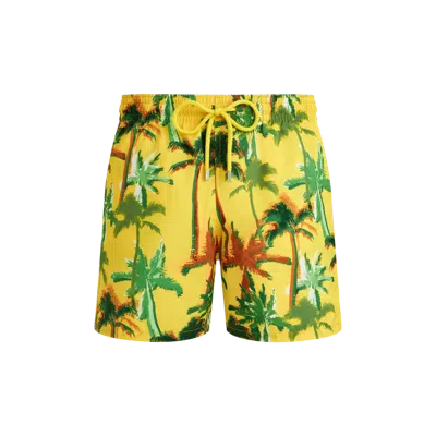 Vilebrequin Mahina Straight-leg Mid-length Recycled Swim Shorts In Yellow