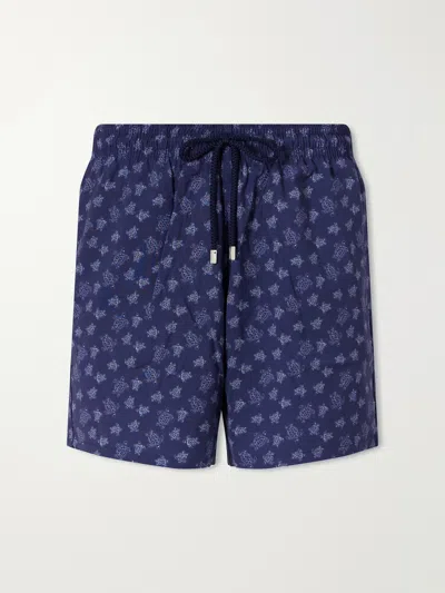 Vilebrequin Moopea Straight-leg Printed Wool-fresco Swim Shorts In Blue