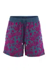 Vilebrequin Moorea Beach Shorts With Flocked Pattern In Blue