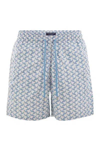 Vilebrequin Moorea - Patterned Beach Shorts In White