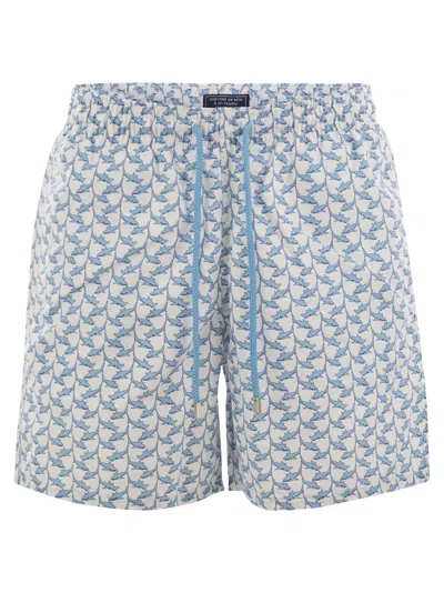 Vilebrequin Moorea - Patterned Beach Shorts In White