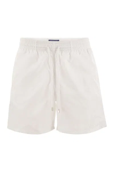 Vilebrequin Nylon Swim Shorts With Pockets And Flap In Neutral