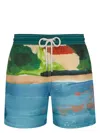 Vilebrequin Moorea Abstract-pattern Print Swim Shorts In Blue