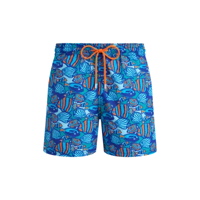 Vilebrequin Fishy Vibes Swim Shorts With Fish Pattern In Blue