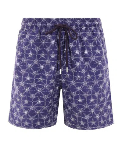 Vilebrequin Star Patterned Beach Shorts In Minuit