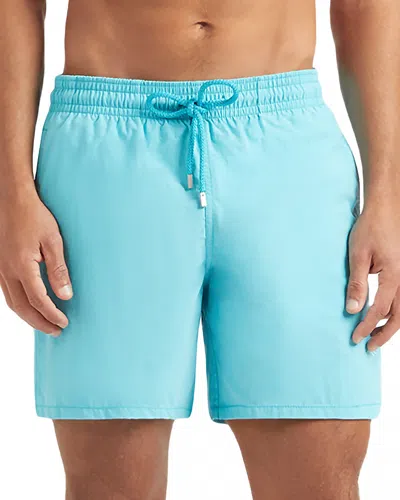 Vilebrequin Moorea Printed 5.5 Swim Shorts In Blue Geo