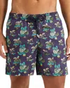 Vilebrequin Landscapes Turtles-print Swim Shorts In Late Night