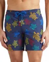 Vilebrequin X Falke Moorea Printed Swim Trunks In Navy