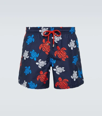 Vilebrequin Moorea Printed Swim Trunks In Blue