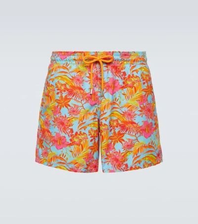 Vilebrequin Moorea Printed Swim Trunks In Santorini