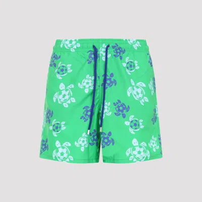 Vilebrequin Moorea Turtles Soccer Pattern Swim Shorts In Green