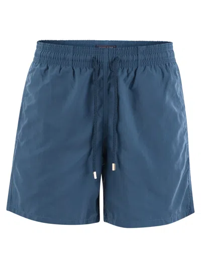 Vilebrequin Moorea Solid Coloured Beach Shorts In Avio