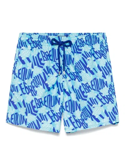 Vilebrequin Printed Recycled Polyamide Swim Shorts In Blue