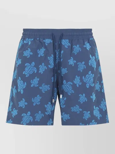 Vilebrequin Moorea Straight-leg Mid-length Printed Recycled Swim Shorts In Blue
