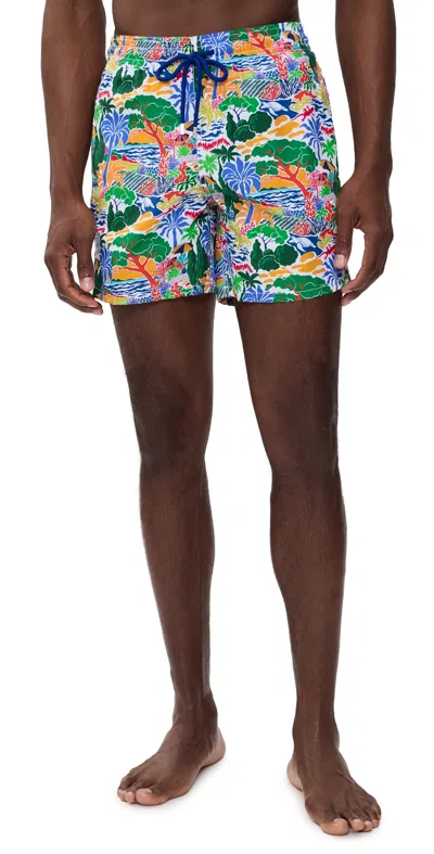 Vilebrequin Seaside Life Print Moorea Swim Shorts In Multi