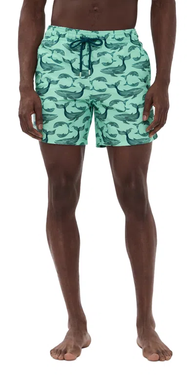 Vilebrequin Moorea Swim Trunks 6 Bluestn Combo In Green