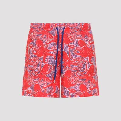 Vilebrequin Moorea Hypnoptocus Print Swim Shorts In Red